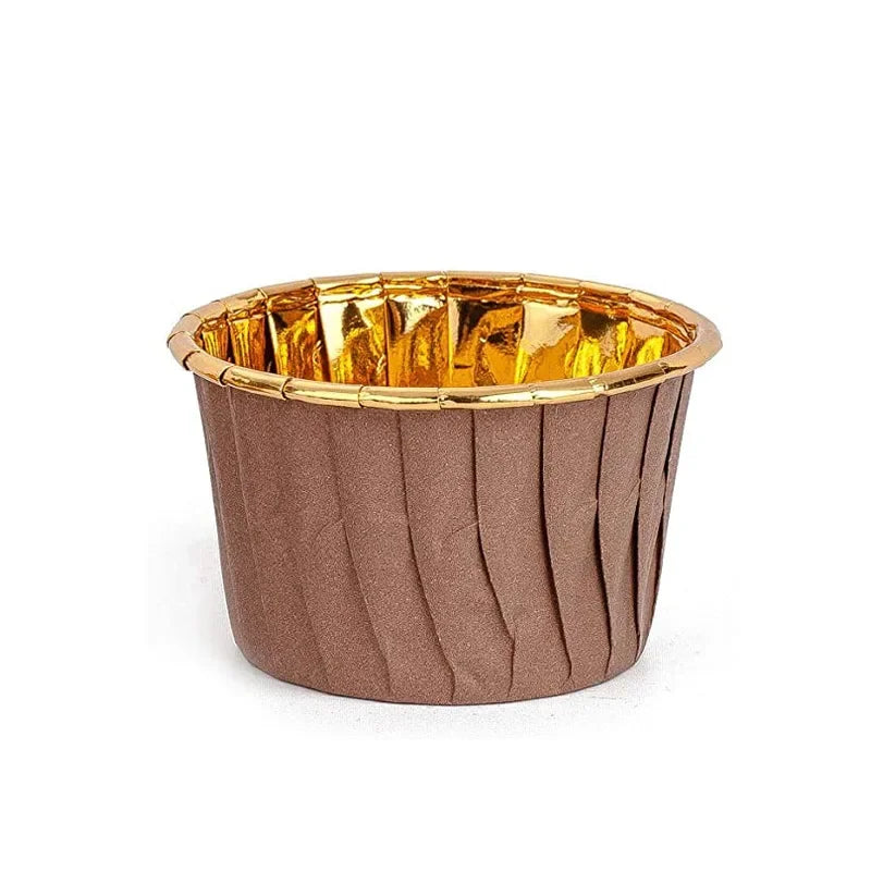 Gold Foil Rolled Paper Cups, Muffin Cupcake, Wedding Party Decorations, Heat Resistant, Kitchen Baking Accessories, 30Pcs Oasis Select 02