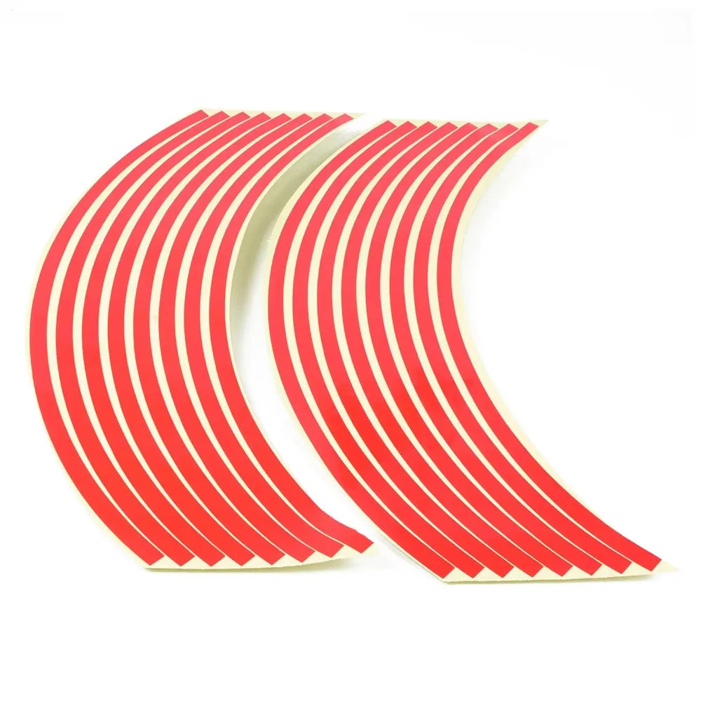 1/2/3set Motorcycle Wheel Tire Stickers Strips Reflective Rim Tape Strip Motorcycle Car Wheel Tire Sticker Motorbike Auto Decals Oasis Select 1set-Red