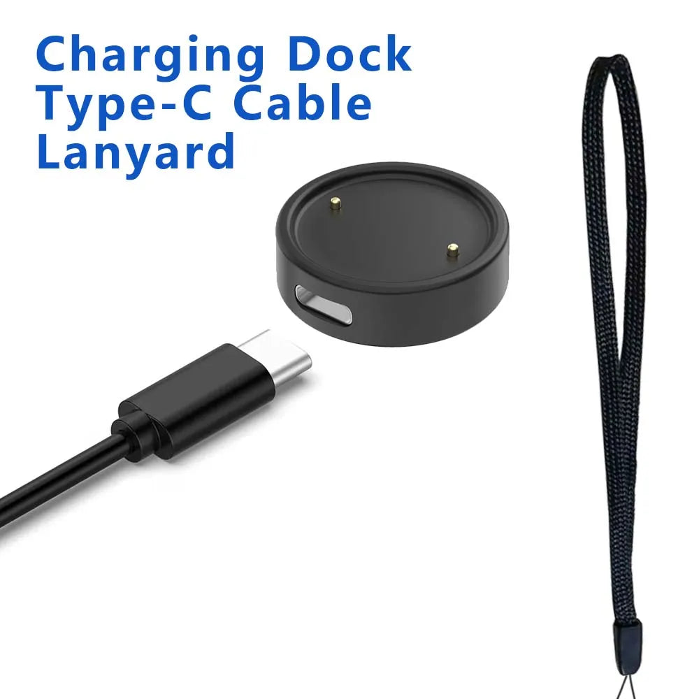 USB-C Charger Adapter for Amazfit Active 2 & Bip 6 Watch Smartwatch Charger Adapter Oasis Select black