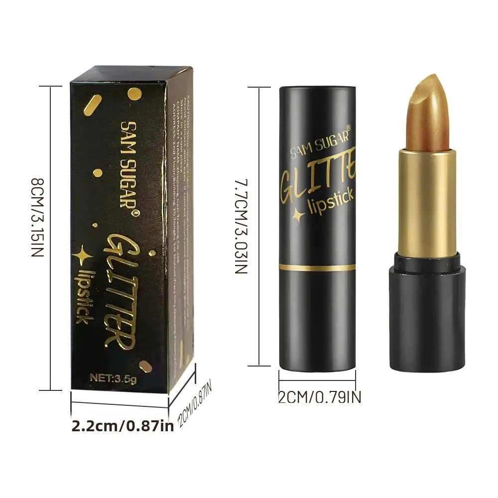 SAM SUGAR Pearlescent Shimmer Lipstick – Waterproof & Moisturizing