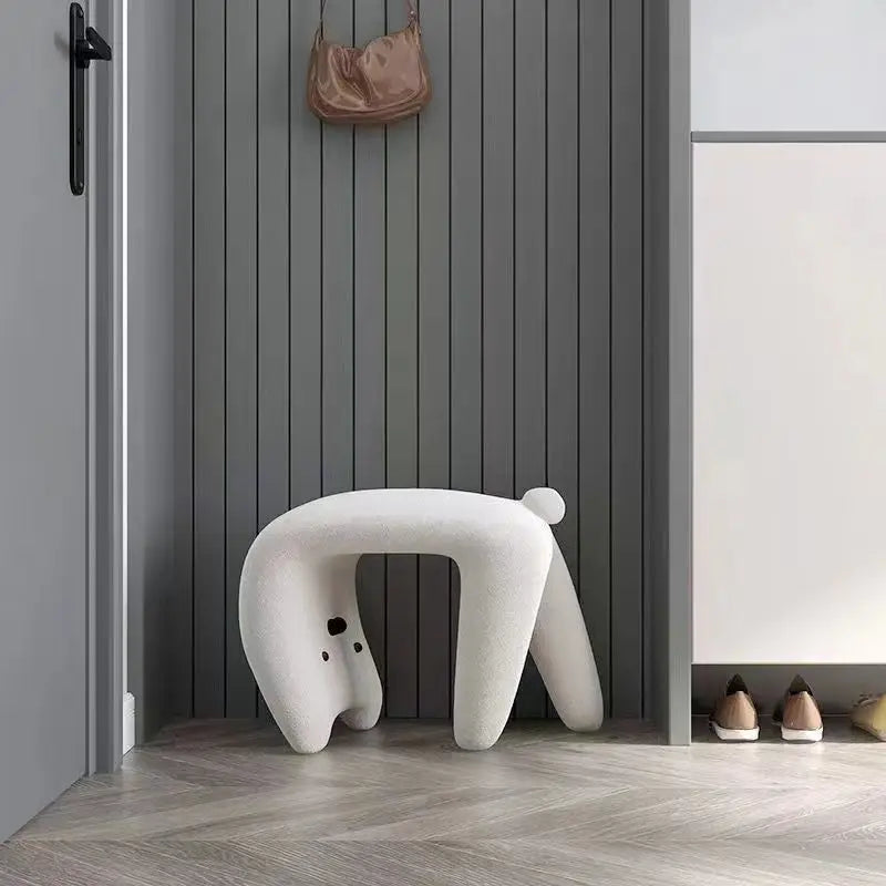 Dressing Chair Armless Plush Entryway Chairs Cute Cat Makeup Room Footrest Vanity Stool for Living Room Bedroom Furniture Oasis Select