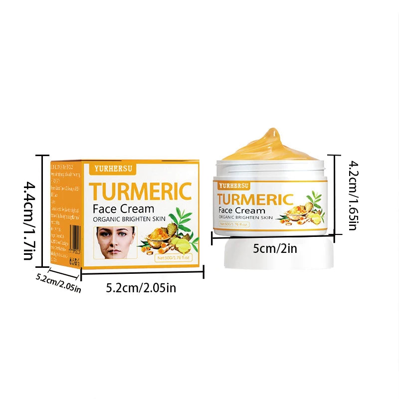 YURHERSU Turmeric Brightening Face Cream 50ml | Dark Spots Brightening Face Cream Oasis Select