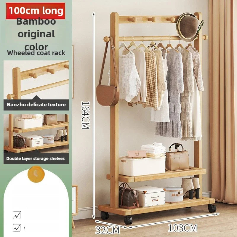 Multi-functional Hanging hanger Floor-to-ceiling bedroom coat rack Movable drying rack coat rack Oasis Select Primary color C