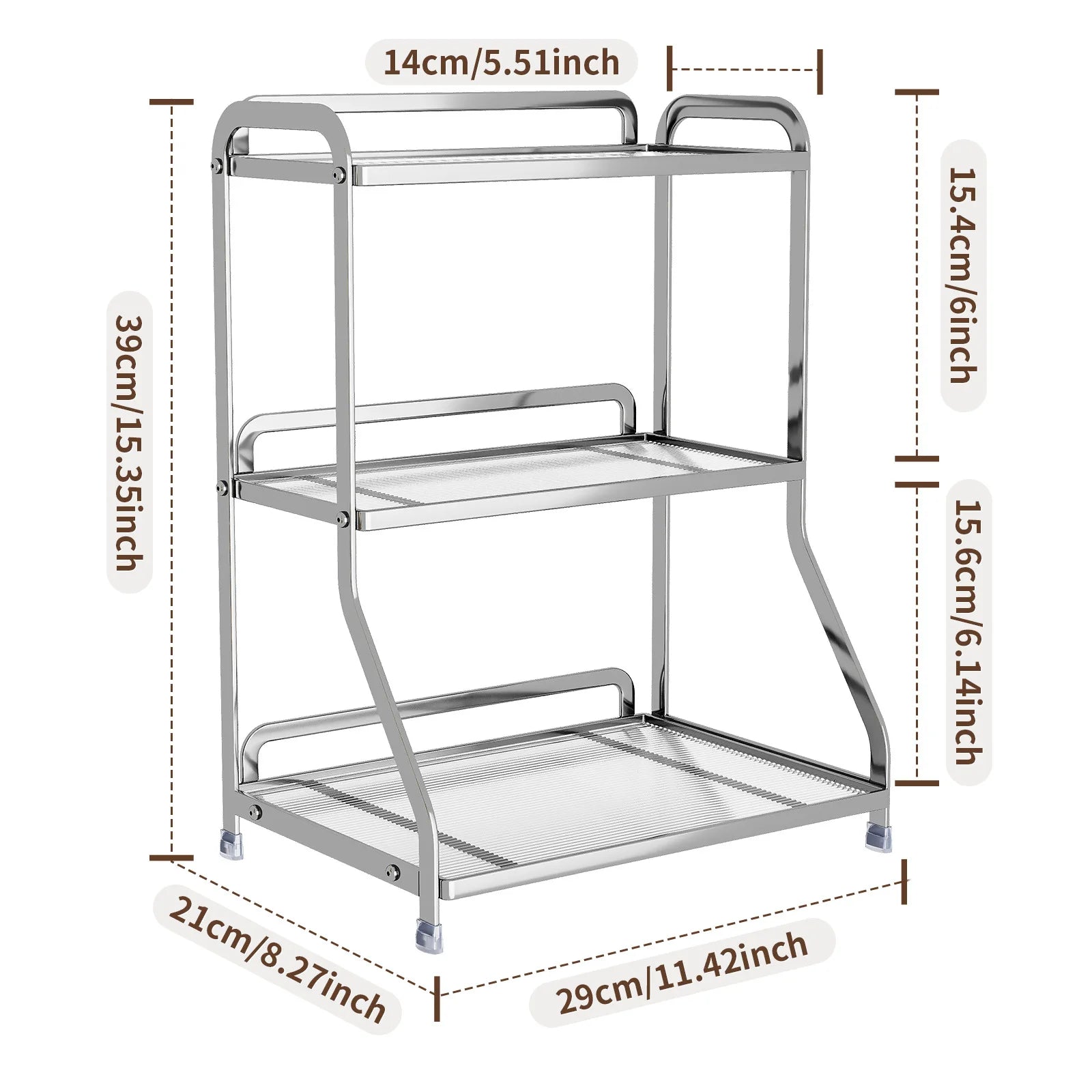 Desktop Shelf Dresser Cosmetics Storage Rack Bathroom Perfume Finishing Rack Ornament Jewelry Rack Oasis Select Triple silver