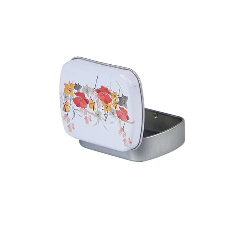 Mini Hinged Metal Tin Box – Flip Lid Storage Case 60x45mm