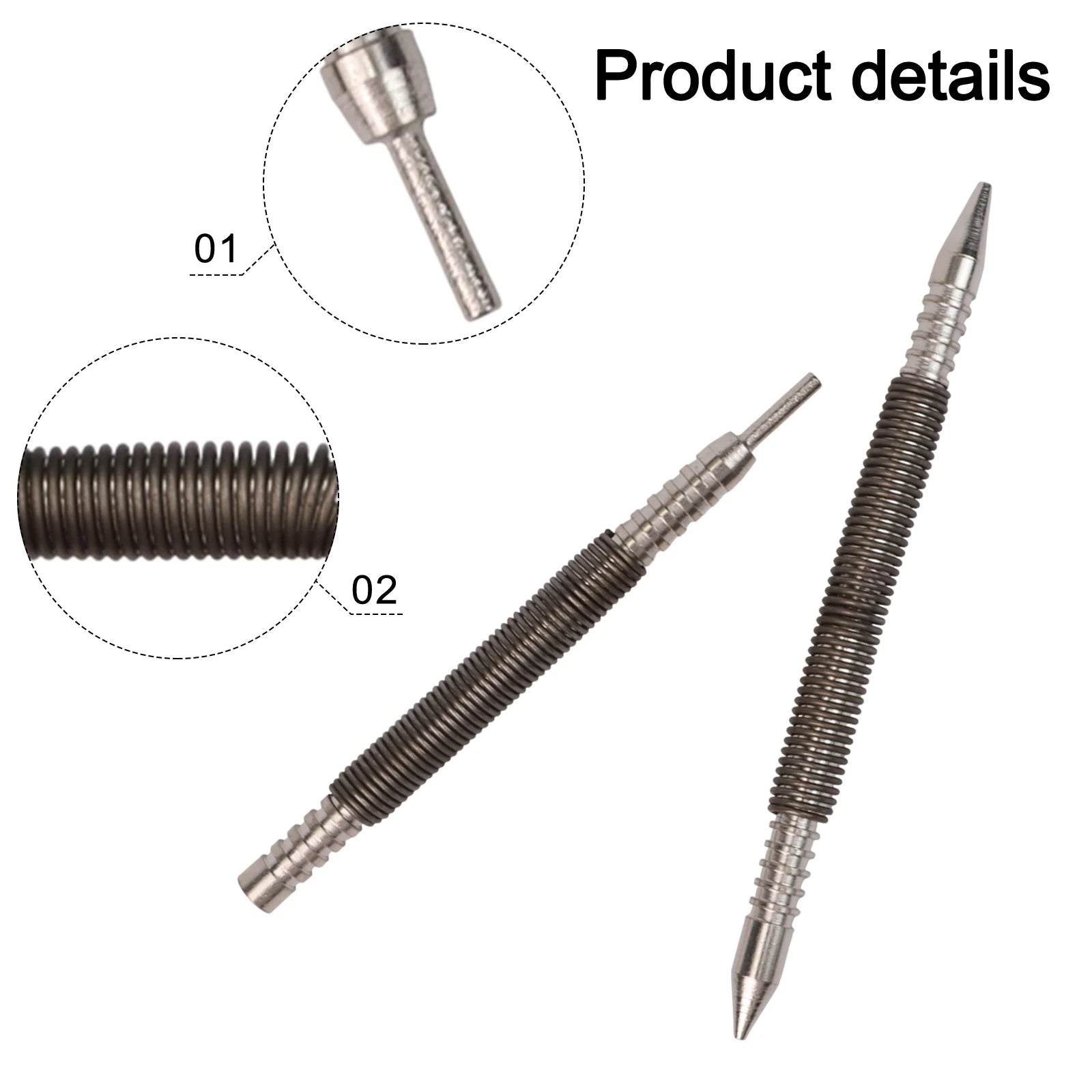 2pcs Spring Tool Hammerless Nail Set Center Punch Positioning Fixer 3500 PSI Hinge Pin Nail Woodwork Drill Bit Door Pin Removal Oasis Select