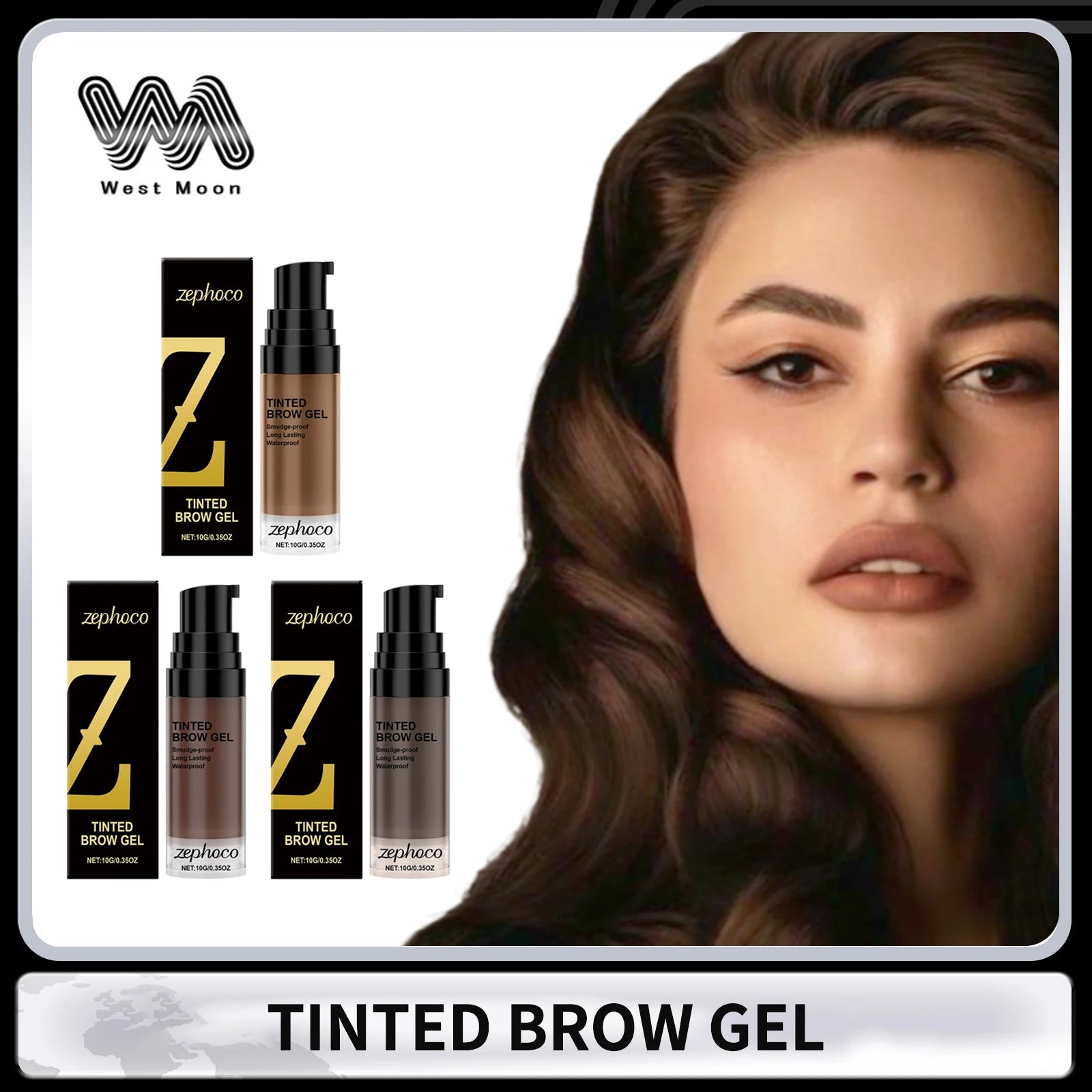 3 Colors Tinted Brow Gel Waterproof Anti Smearing Quick Drying Natural Long Lasting Stereoscopic Eyebrow Shape Eye Makeup Oasis Select