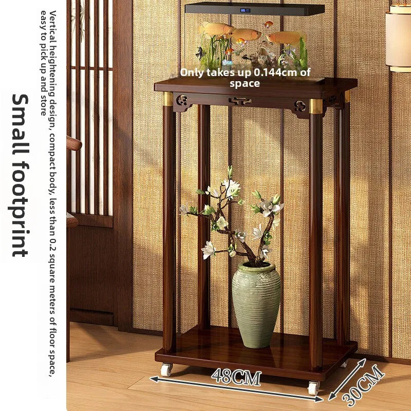 Flower table household living room multi-layer shelf entry door fish tank placed balcony outdoor movable plant flower pot rack Oasis Select