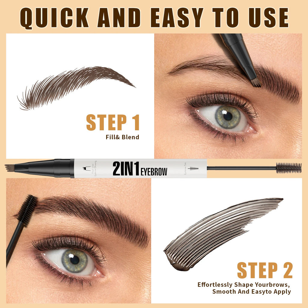 Hello Kiss 2-in-1 Waterproof Microblading Eyebrow Pen – 4 Tips