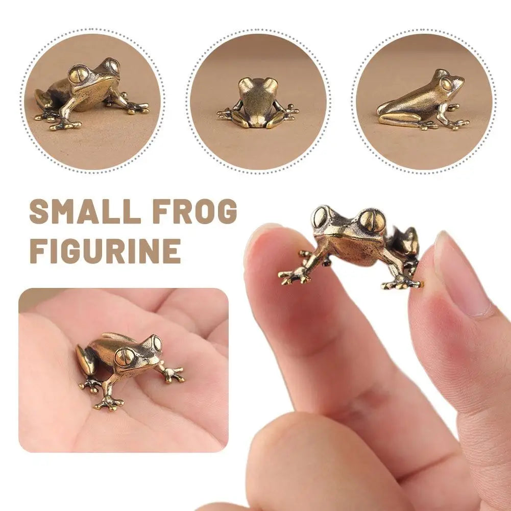 Solid Brass Frog Figurine | Desktop & Garden Ornament