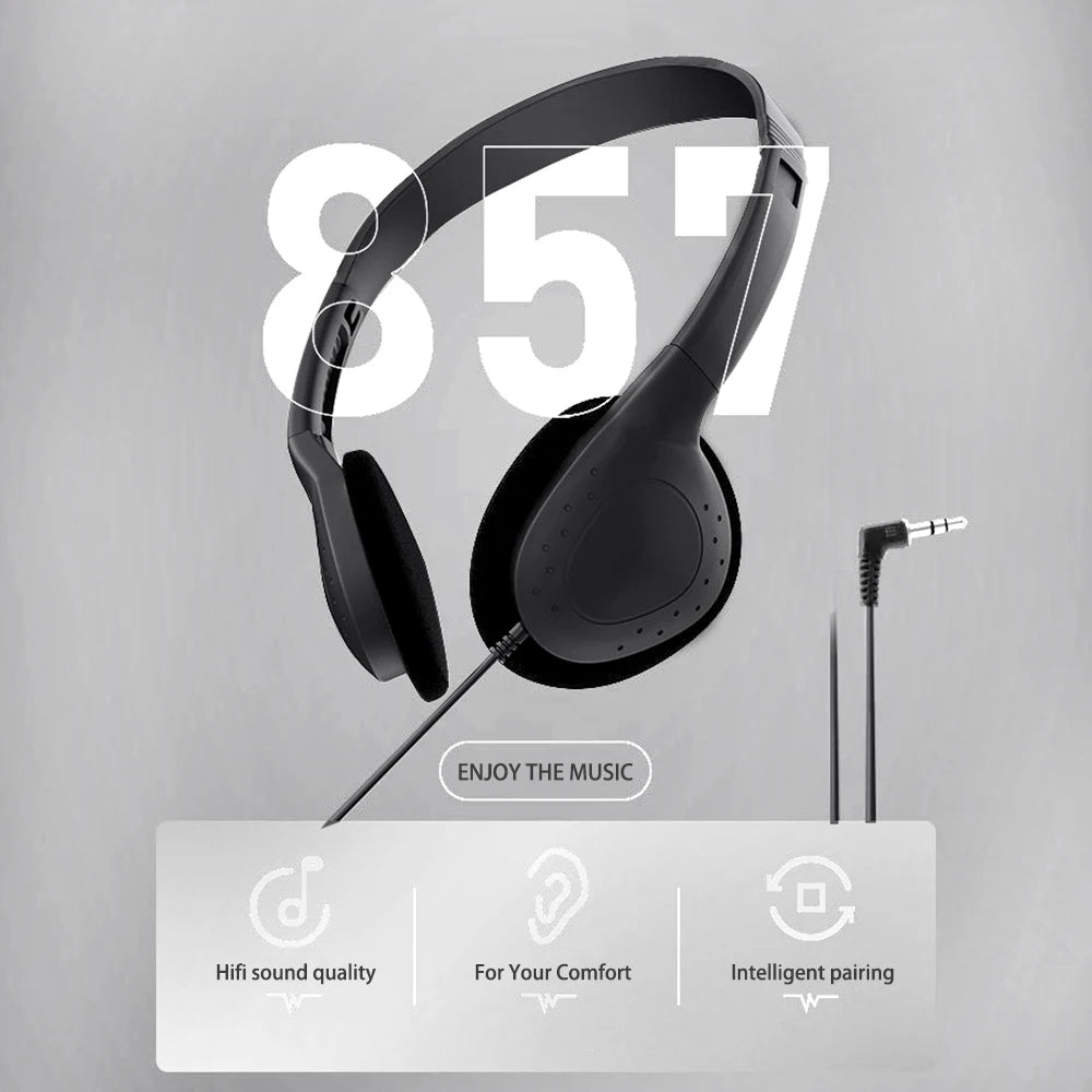 3.5mm Wired Headphones No Microphone PC Gaming Headset Noise Cancelling Sports MP3 Earphones Wired Stereo Headsets Universal Oasis Select