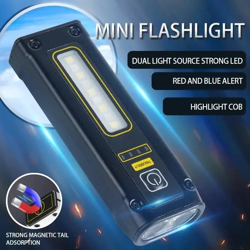 Super Bright LED NEW Design Source Work Lamp with Magnet Alarm SOS Key Chain Power Bank Waterproof Emergency Flashlight Oasis Select