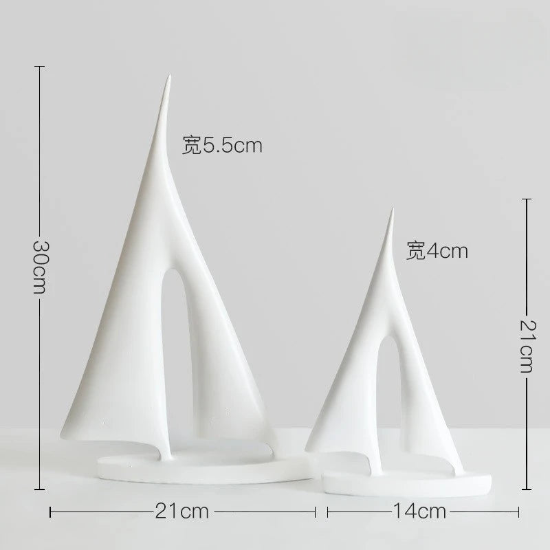 Modern Minimalist Alien Symbols Vase Homestays Hotel Simple Decor Room Decoration Flower Vase Home Decor Oasis Select Sailboat white