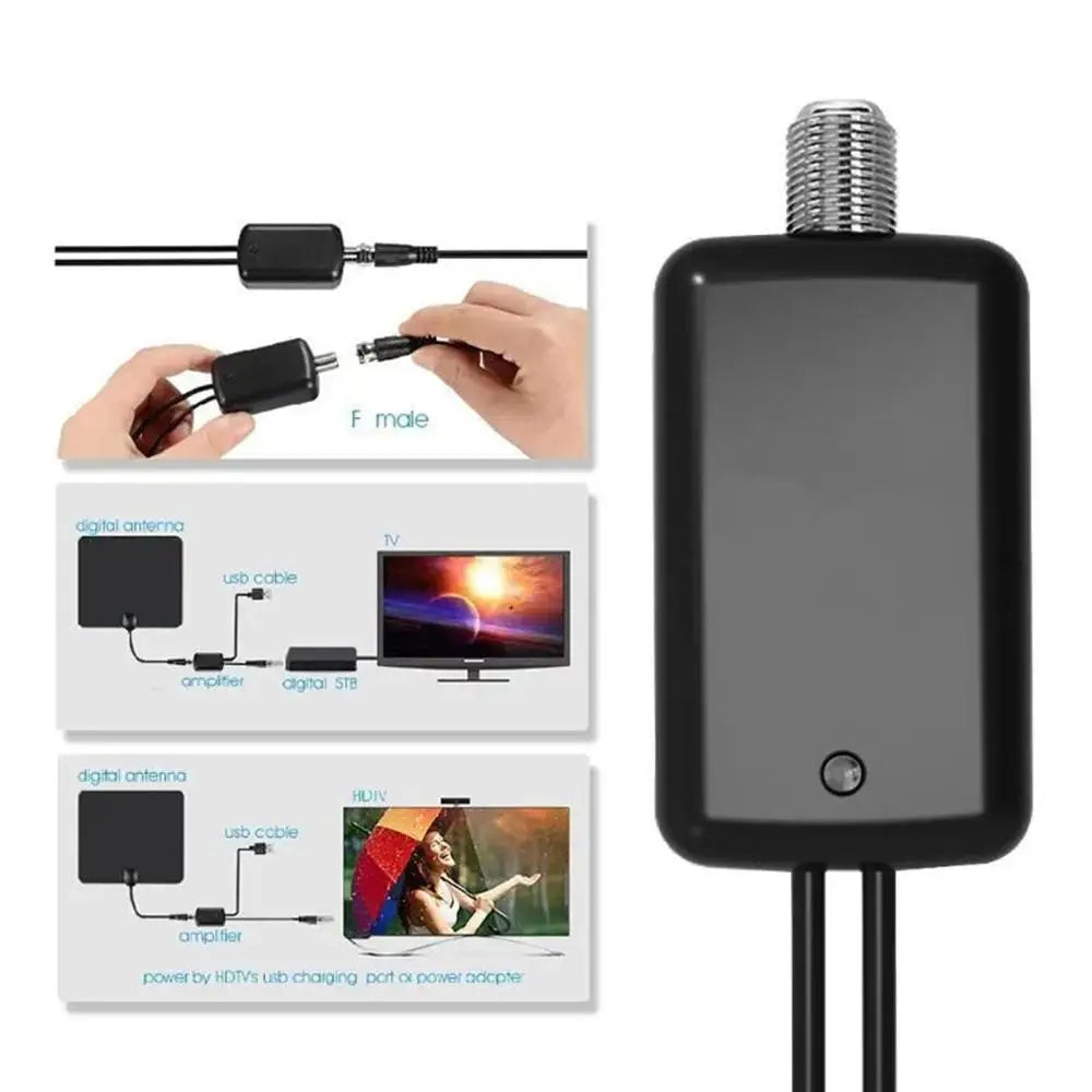 HDTV Antenna Amplifier – 200 Mile Indoor/Outdoor Signal Booster