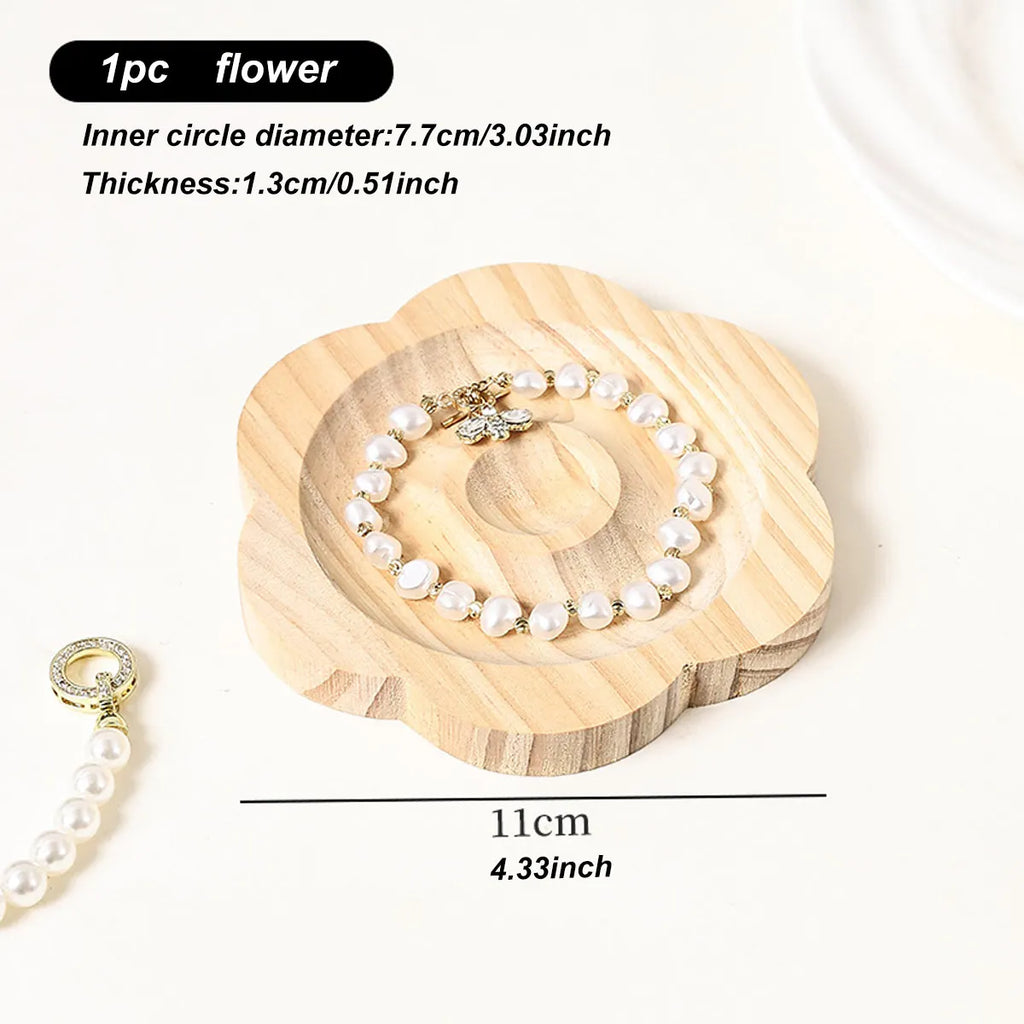 1pc Wooden Jewelry Display Tray, Bracelet and Bead Decoration Tray Bracelet and Bracelet Display Rack, Handicraft Tray Oasis Select 1pc - flower