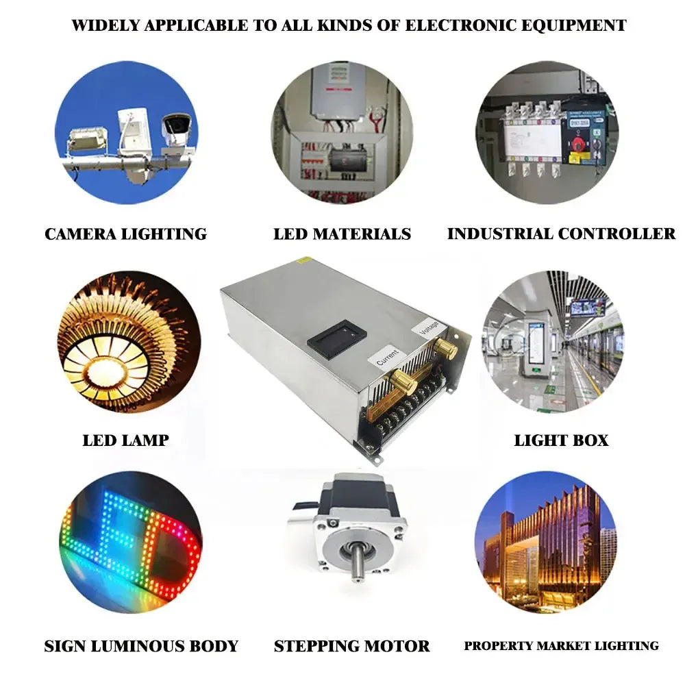 Adjustable Switching DC 12 V Volt Power Supply DC 0- 12V 24V 36V 48V 60V 100V 150V 200V 1200W TO AC 110V 220V Transformer Supply Oasis Select