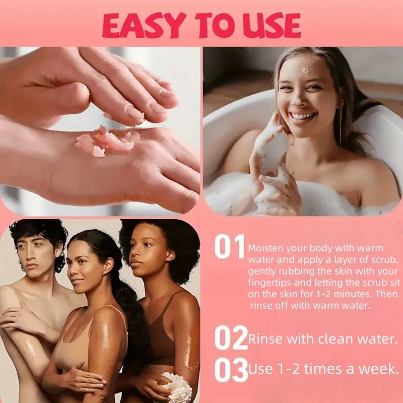 SADOER 500g Strawberry Exfoliating Scrub – Hypoallergenic Exfoliating Body Scrub Oasis Select