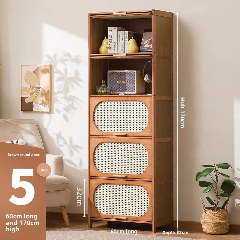 Floor-to-ceiling bookcase home living room children's wall multi-layer storage cabinet storage cabinet simple bedroom Oasis Select 60 long five doors