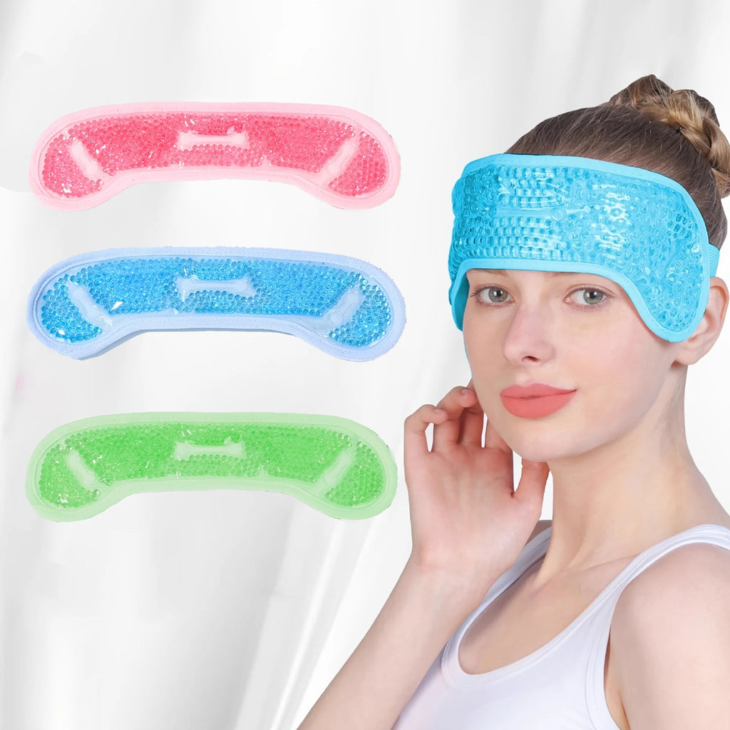 Reusable Gel Hat Type Ice Mask, Face Cold Compress Cooling Gel Headband Products, Physical Ice Massage Pillow Gel Oasis Select Blue