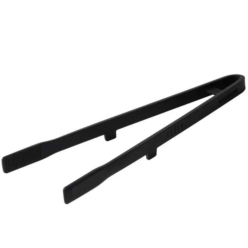 Silicone Grill Tongs Non-Stick Food Bread Clip Heat Resistant BBQ Salad Cooking Serving Clamp Steak Pasta Clip For Kitchen Oasis Select 1Pcs Black