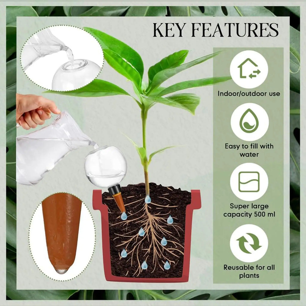 500ml Spherical Automatic Watering Ball Self Watering Plant Watering Bulbs for Garden Flower Plants Watering Balls Device Oasis Select