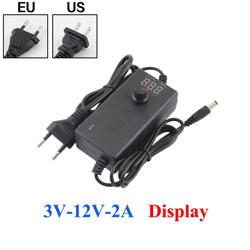 DC 3V-12V Adjustable Transformer AC 220V 110V TO DC 12V 3V 9V 2A 5A 10A Transformers AC 220 110 V TO DC 12 3 9 V Power Supply Oasis Select 2A Display US Plug