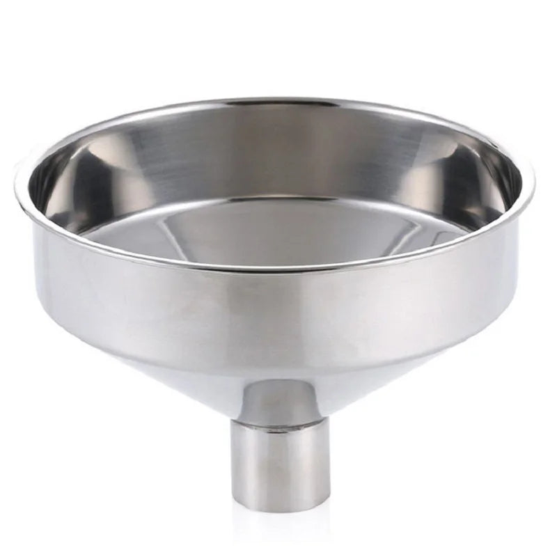 NEW Stainless Steel Funnel Large Kitchen Funnel Liquid Cooking Oil Filter Tools Metal Wide Mouth Funnel For Filling Bottles Cans Oasis Select