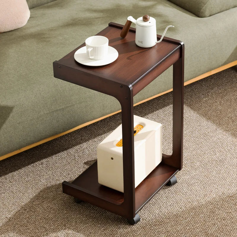 removable table with wheels mini coffee table living room small apartment household square corner table computer bedside table Oasis Select