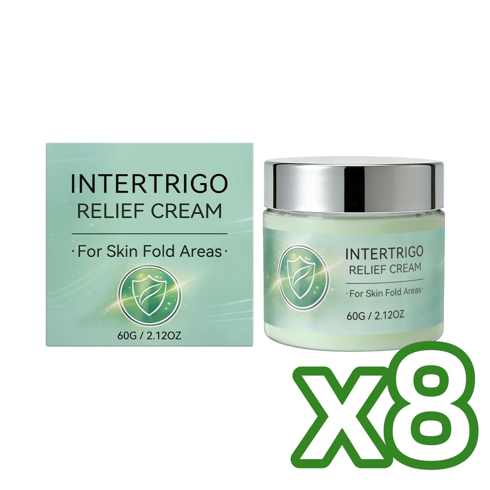 Intertrigo Cream For Skin Fold Care Prevent Skin Chafing Long Lasting Moisturizing & Soothing Daily Skin Repair Treatment Cream Oasis Select 60g Boxed x 8