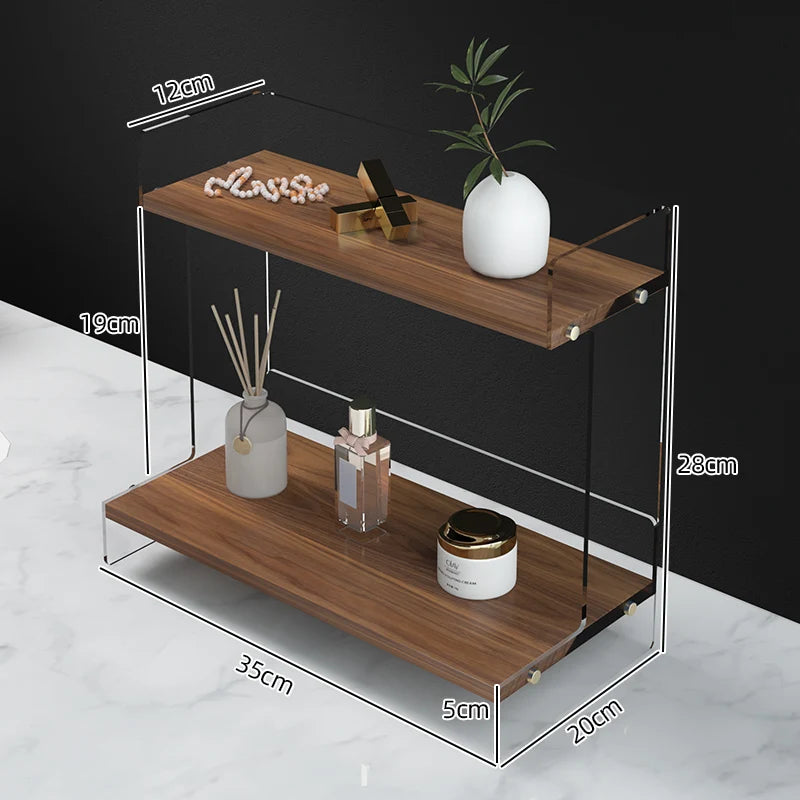 Bathroom Vanity Shelf Cosmetics Shelf Bathroom Vanity Skincare Desktop Storage Box Bathroom Organizer Oasis Select 35x20x28cm 3