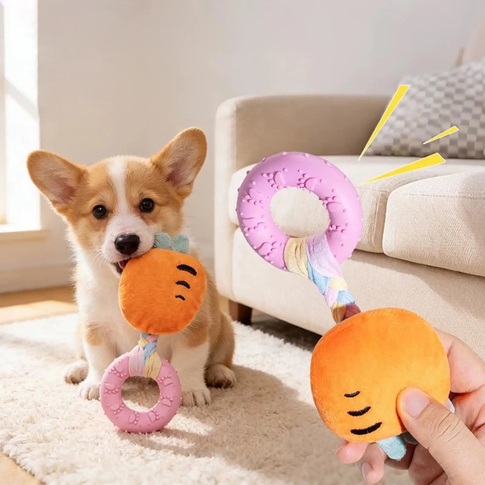 Dog Toys Rubber Plush Toys Dog Biting & Teething Relief Toys Pet Products Clean Teeth Interactive Dolls Sound Bite Pets Supplie Oasis Select