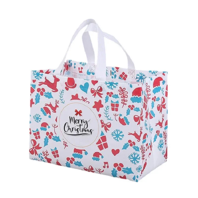 Christmas Gift Bags | Santa Elk Snowman Non-Woven Tote
