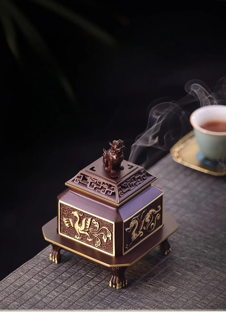 Pure Copper Incense Burner Household Indoor Incense Burner Coiled Incense Chinese-style Decorative Item Oasis Select