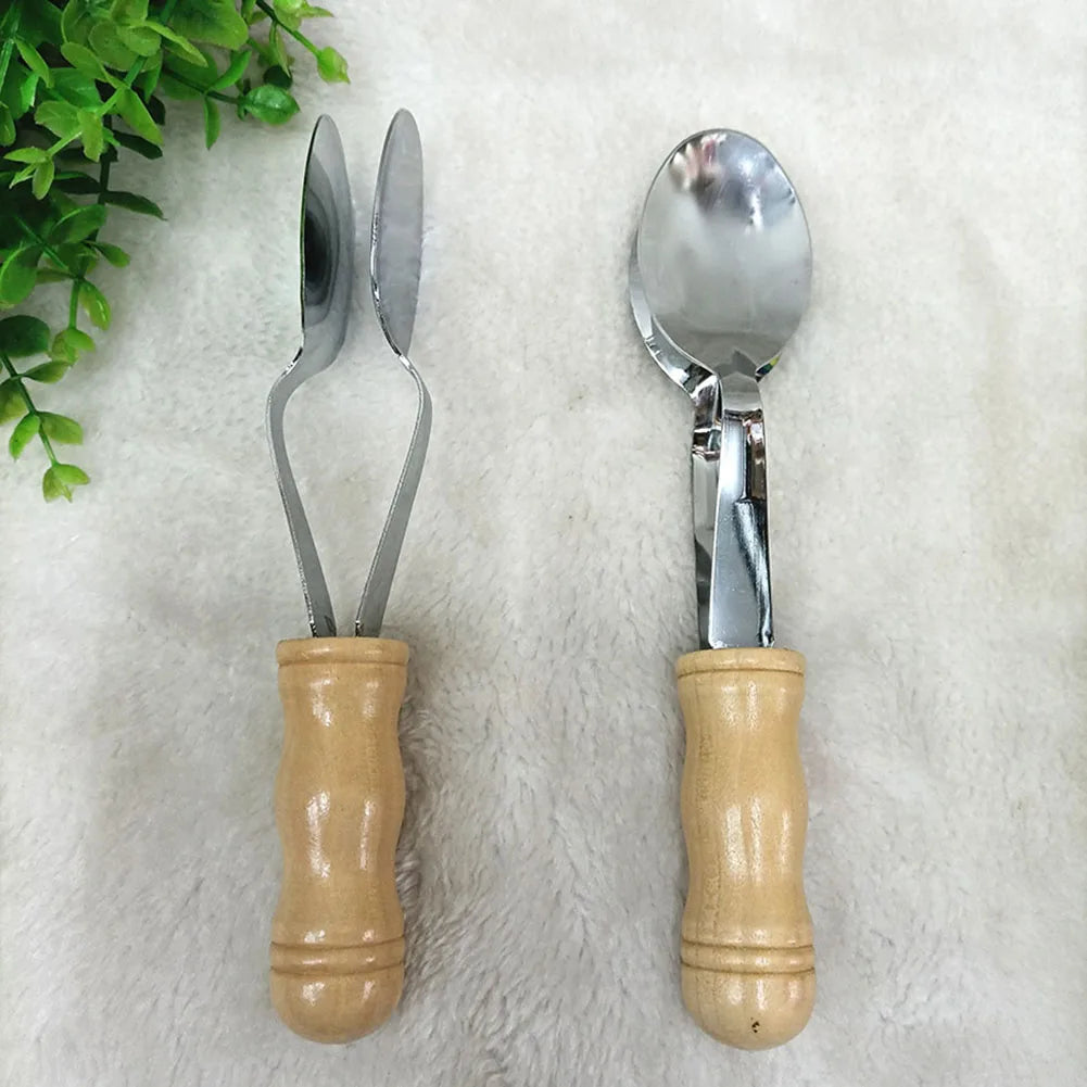 Irish Musical Spoons Wooden Handle Percussion Musical Spoons Instrument 8 Inch Metal+wood For Gifts Music Classes Teaching Oasis Select