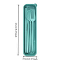 Portable Wheat Straw Dinner Utensil Kit Eco Friendly Spoon Fork Knife Chopstick Box for Travel Camping Oasis Select B