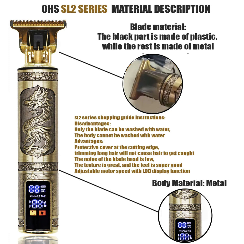 T9 Hair Clipper Repair Beard Shaving Body Hair Trimmer Clippers Electric Machine Men Haircut Machine 0mm Barber Shaver Oasis Select