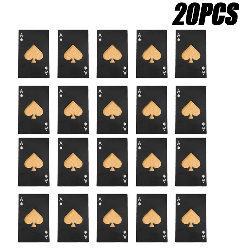 20PCS Playing Card Bottle Opener Beer bottle opener Automatic bottle opener Hotel Bars Wine Opener Kitchen Bar Can Opener Oasis Select Black-20PCS