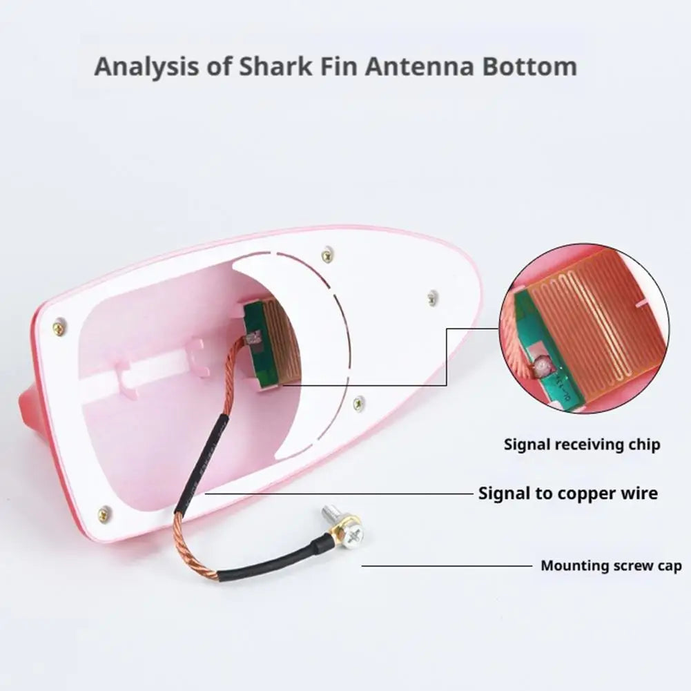 Car Shark Fin Roof Antenna – No-Drill FM/AM/GPS Signal Booster