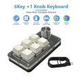 3/6 Keys 1 Knob Mini Macro Mechanical Keyboard USB RGB Gaming Custom Programming Knob Portable Custom Switch For Photoshop Oasis Select 6keys white China Mainland Red Switch