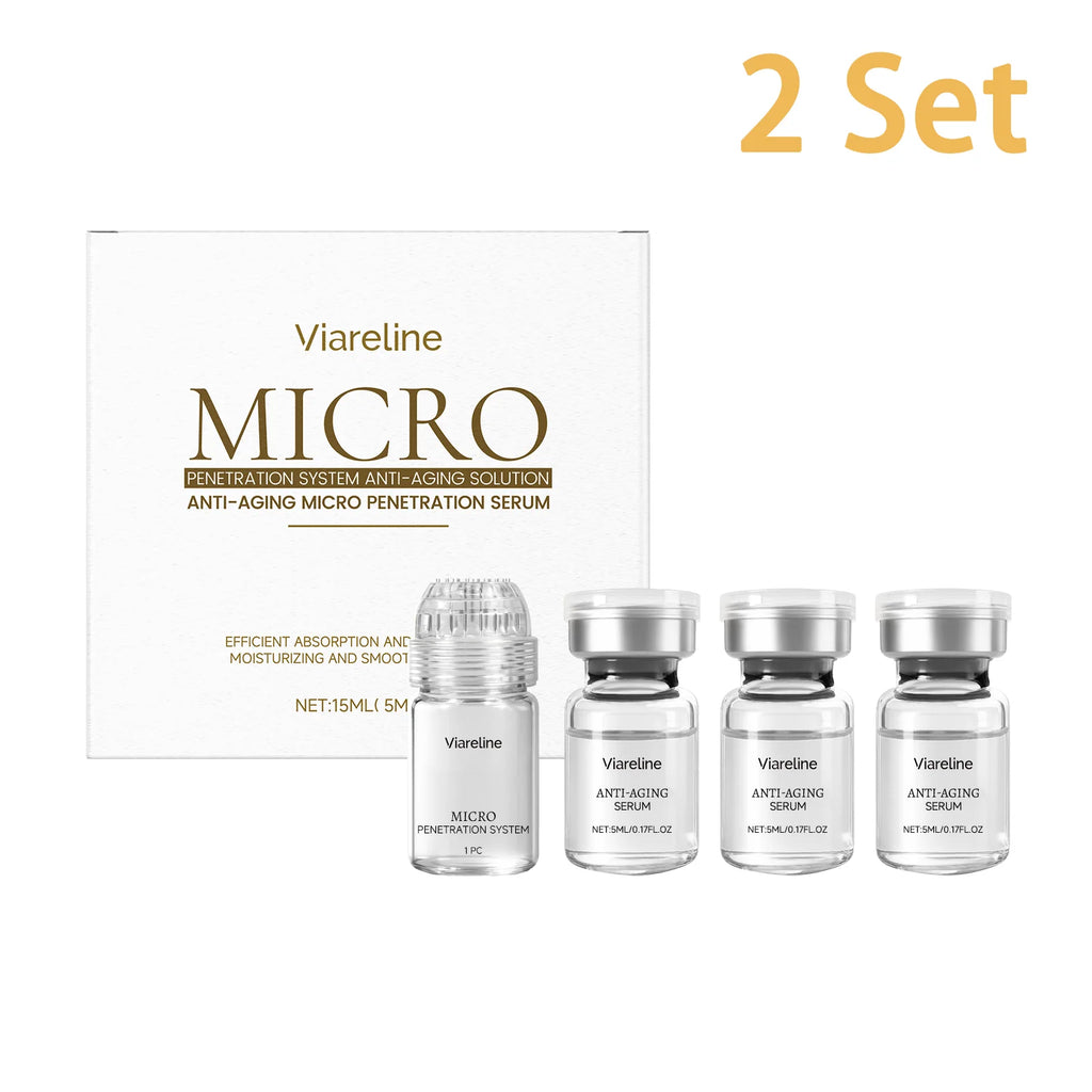 0.25mm Micro Penetration Anti-Aging Serum Kit Roller Collagen Boost Moisturizing Face Skin Firming Smoothing Facial Care Essence Oasis Select Luxury 2set