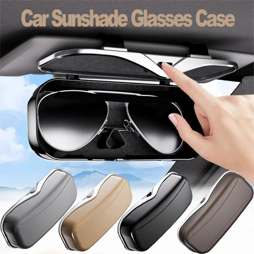 Car Sun Visor Glasses Holder – Press-Open Eyeglass Case