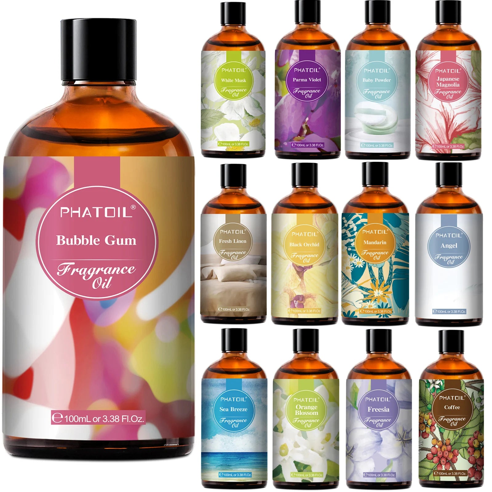 PHATOIL 100ml Fragrance Oil – Coconut, Vanilla, Musk & More