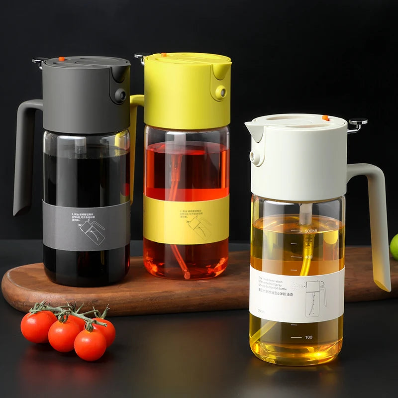 New Upgraded Glass Oil Spray Bottle Spray Pour One Atomized Kitchen Household Leakproof Oil Can Spray Bottle Oasis Select