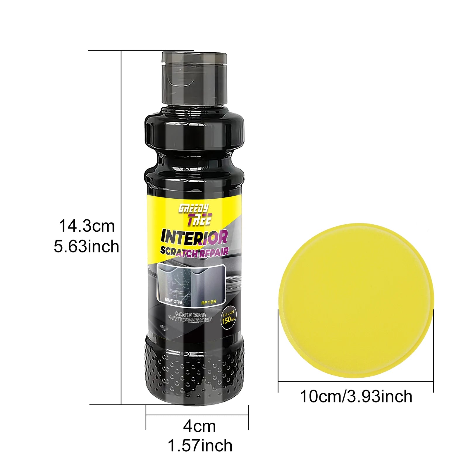 Scratch Repair Kit for Interior Crystal Clear Car Plastic Restorer - Auto Interior & Panel Renewal Wax Coating Agent Car Wax Car Oasis Select 1pc with sponge