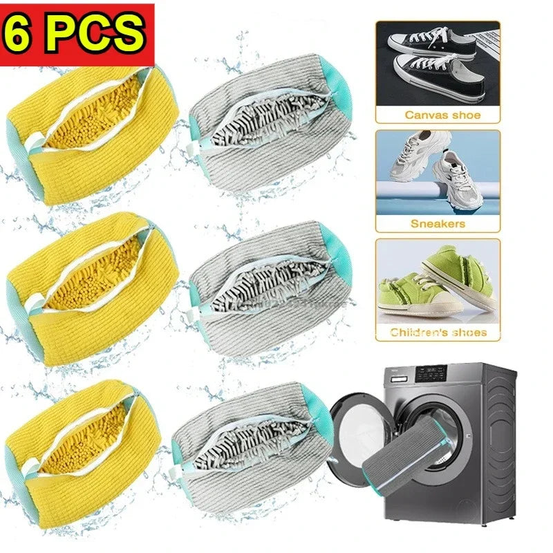 Sneaker Washing Net Bag To Wash Slippers Shoe Laundry Net Washing Machine Bag Slippers Shoes Bags Wash Slippers Washing Shoe Bag Oasis Select 6PCS-Mix