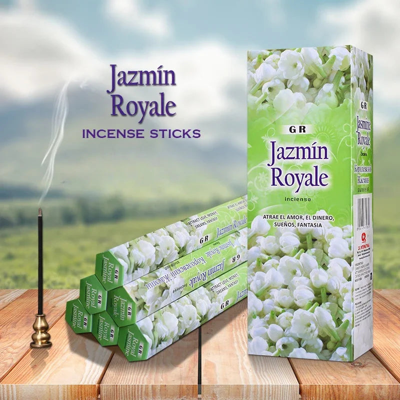 Fragrance 6 Boxes White Sage Lavender Incense Sticks Palo Santo Scents for Home Sandalwood Indian Incense Jasmine Home Fragrance Oasis Select Jazmin Royale