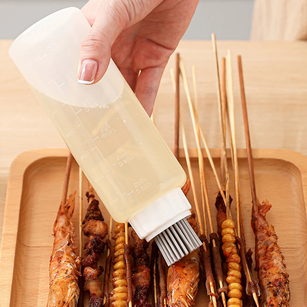Silicone Oil Bottle with Brush – BBQ, Frying & Baking