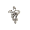 1 Piece Metal Knitting Tools Handamde Peacock Finger Ring Blade Needle Braiding Crochet Yarn Guide Accessories Ring Wool Crafts Oasis Select Silver-3x2cm
