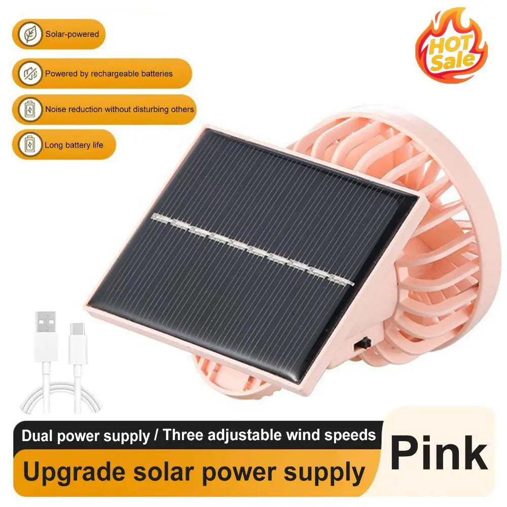 Solar Energy & Portable Clamp Fans with Solar Energy Hands-Free Cooling Fans for Tents Hiking Power Outage Emergency Use Oasis Select