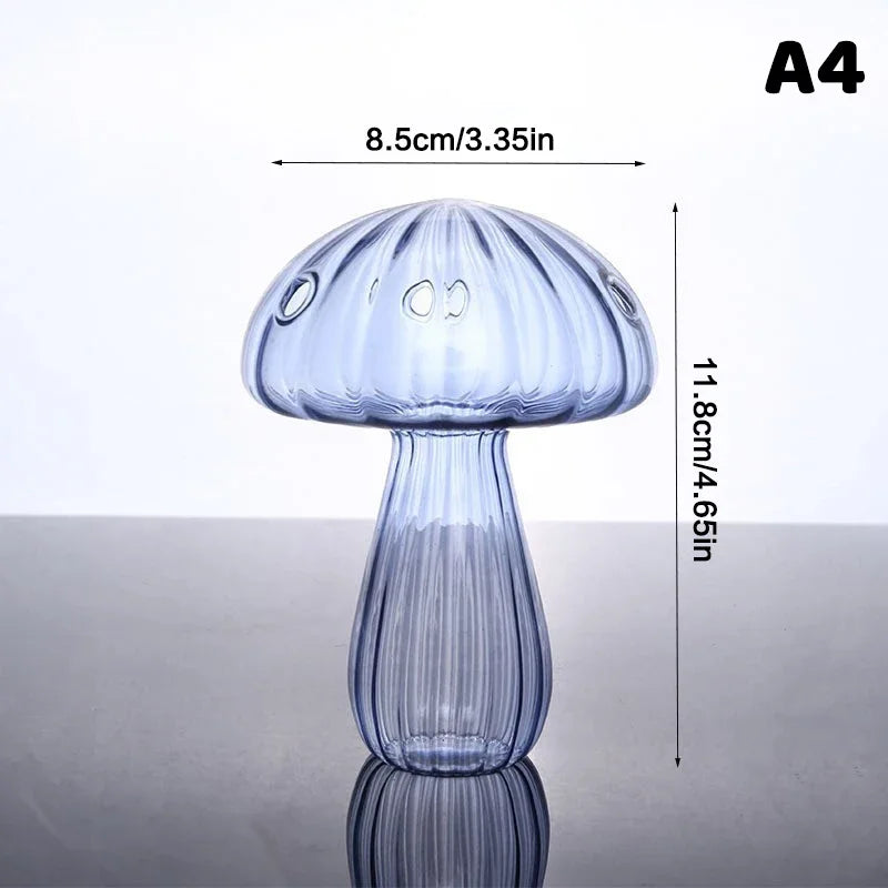 Colourful Glass Mushroom Vase For Plant Display Home Decor Table Centerpiece Hydroponic Aromatherapy Vase Desktop Art Decoration Oasis Select A4